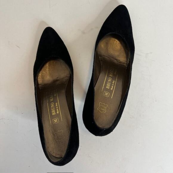 Bruno Magli Black Velvet Designer Heels Size 6.5 Narrow - Picture 2 of 13
